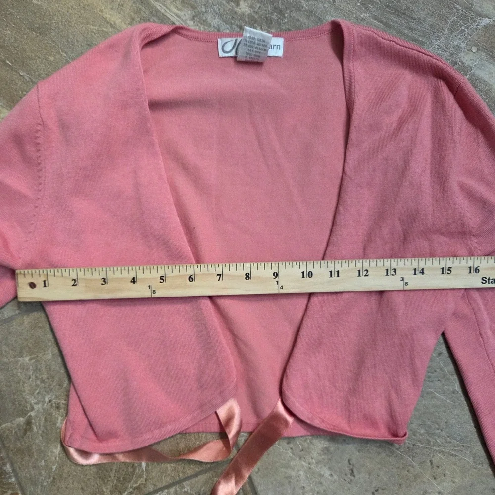 Y2K Fairycore Dressbarn Pink Paisley Midi Dress & Tie-Front Cardigan Size 4